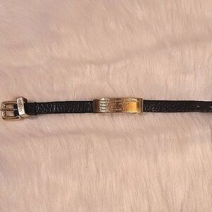 Marc Jacobs Black Leather and Gold Women's Bracelet